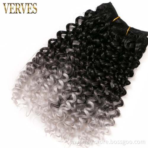 Hair weaving 8 Inch 65g/pack curly hair bundles synthetic ombre braiding hair extention Short Jerry weave Braid